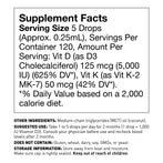 Liquid Vitamin D3 and K2 (MK7) - supplement facts - Amy Myers MD®