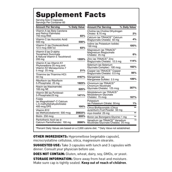 The Myers Way® Multivitamin supplement facts - Amy Myers MD®