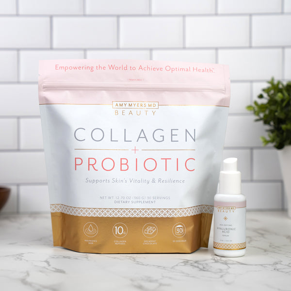 Age-defying Beauty Kit - Age-Defying Hyaluronic Acid Serum, and Collagen Protein Capsules - Featured Image - Amy Myers MD®