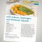 Autoimmune Recipes eBook Wild Salmon Asparagus and Butternut Squash Recipe Card