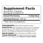 coconut charcoal with 60 capsules - supplement facts - Amy Myers MD®