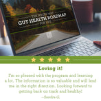 Review - A Woman views the Leaky Gut Breakthrough Program Gut Health Roadmap on a laptop computer - Amy Myers MD®