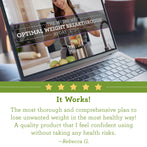 Review - A Woman views the Optimal Weight Breakthrough Program 30-Day Guide on a laptop computer - Amy Myers MD®