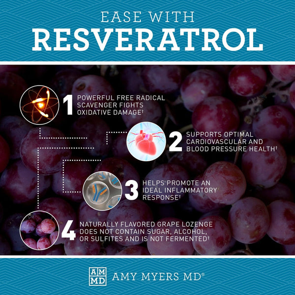 Ease with Resveratrol, a free radical scavenger supporting optimal cardiovascular health - Infographic - Amy Myers MD®